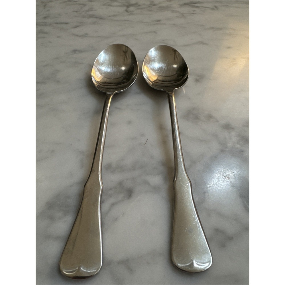 Set Of Two Oneida Community PATRICK HENRY Stainless‎ Soup Spoons 6 3/4" Flatware